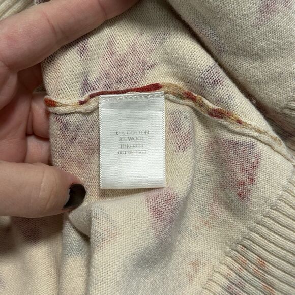 Vtg Fall Leaves Cardigan Sweater Womens Large Autumn Y2K Cottagecore Cotton Wool - Picture 9 of 10